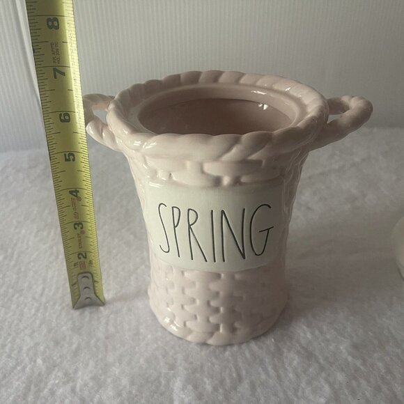 Rae Dunn Easter Bunny SPRING Pink Basket Canister Bunny Tail Lid Magenta 2022 - Picture 7 of 16